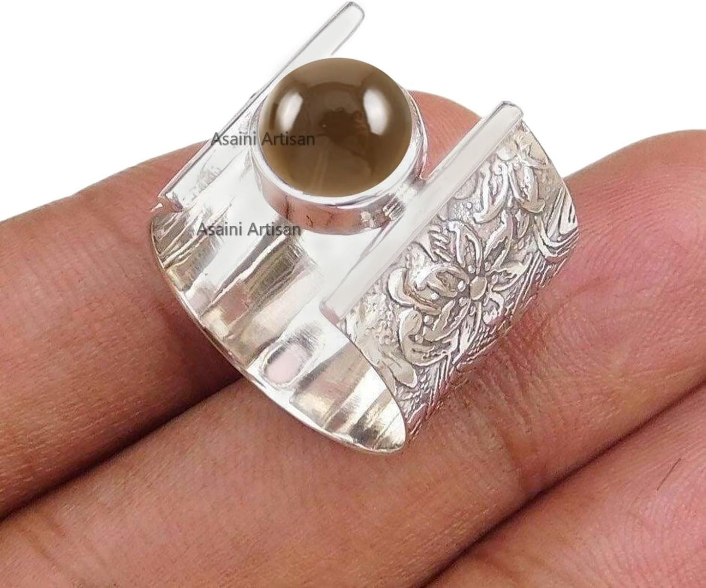 7MM Round Gemstone Sterling Silver Gift Ring for Women