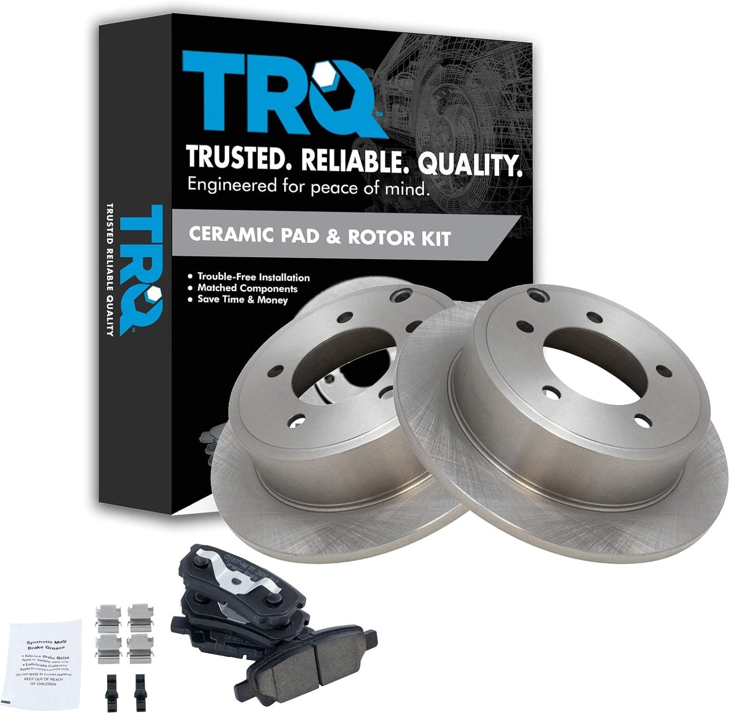 TRQ Rear Ceramic Brake Pad & Rotor Disc Set for 200 Sebring