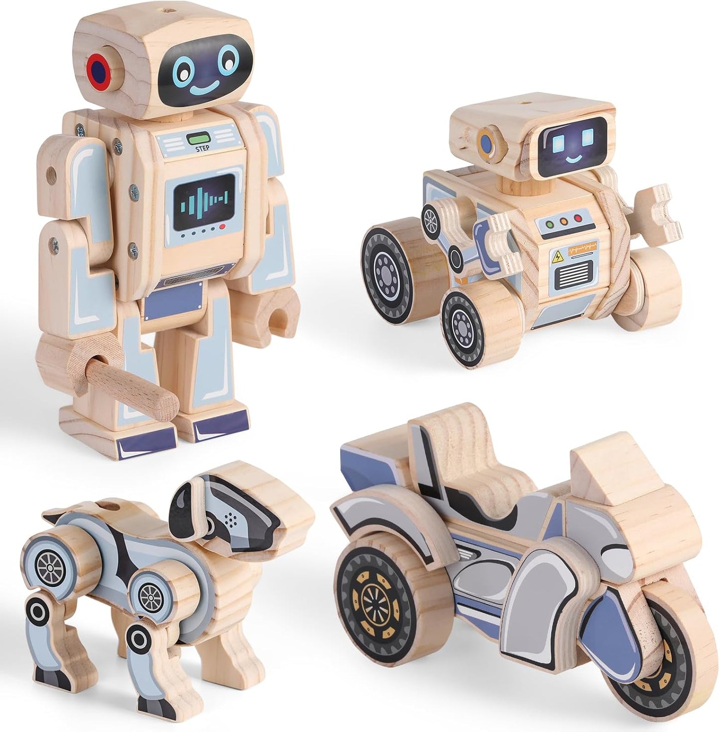 SainSmart Jr. Wooden Robot Kit, STEM Toy