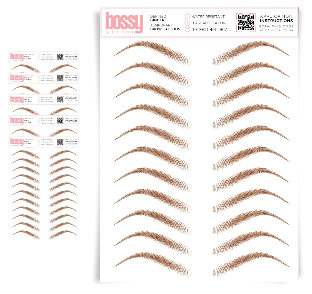 5 Pack Waterproof Eyebrow Tattoos for Natural Hair-Like Brows