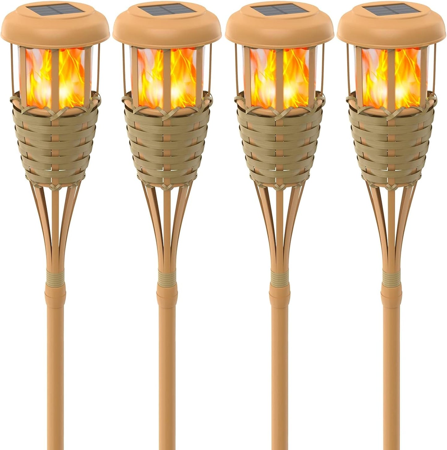 Solar Outdoor Lights with Flickering Flame for Yard Decor