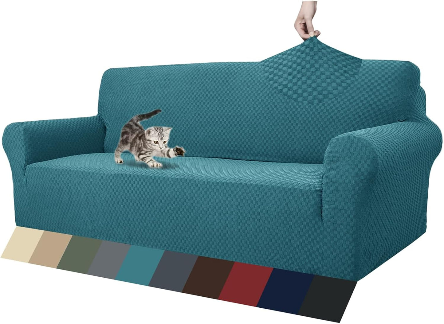 ZNSAYOTX Jacquard Couch Covers for 3 Cushion Sofa Protection