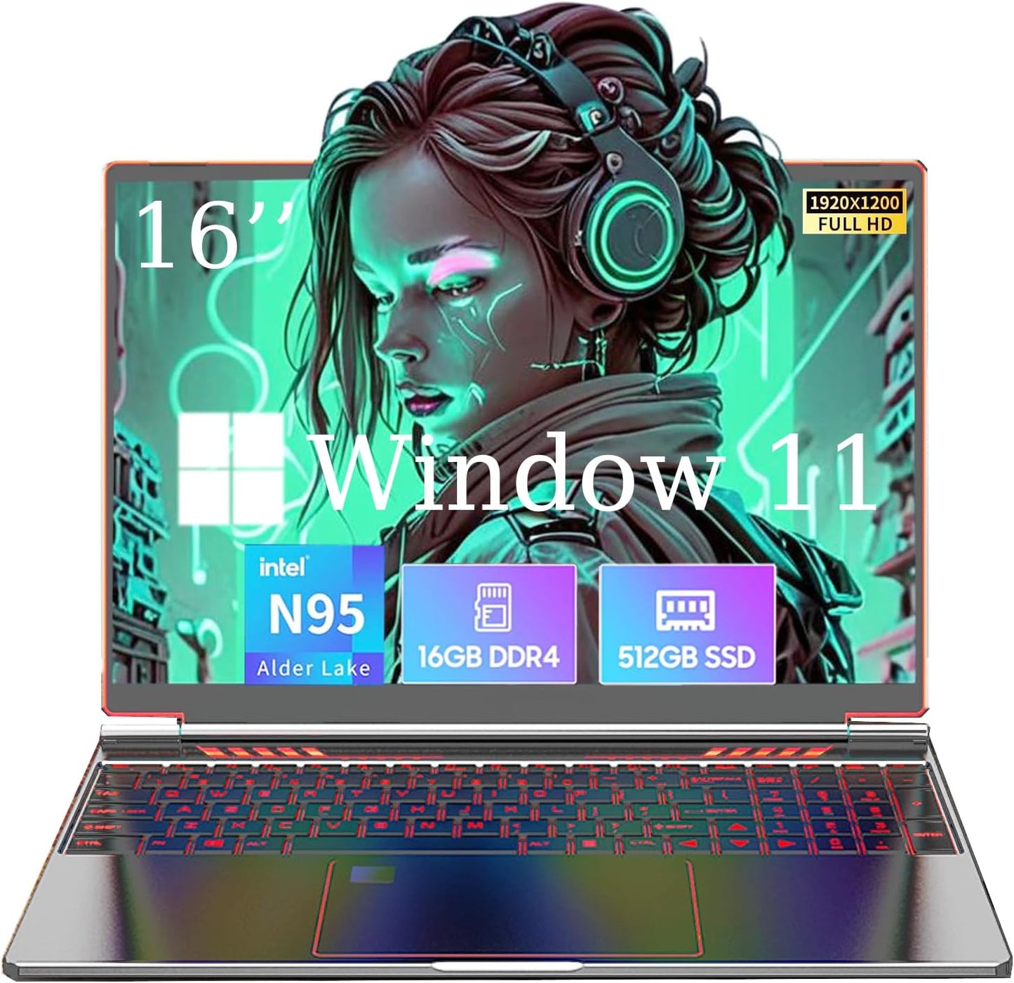 16 Gaming Laptop: Fingerprint Unlock, 16GB RAM, 512GB SSD