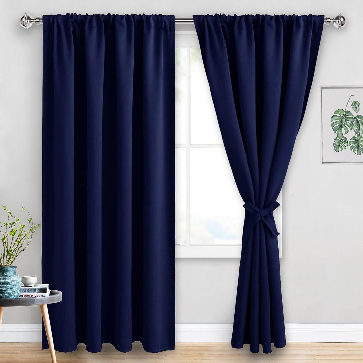 JIUZHEN Blackout Curtains for Bedroom - 60 Inch Thermal Insulated