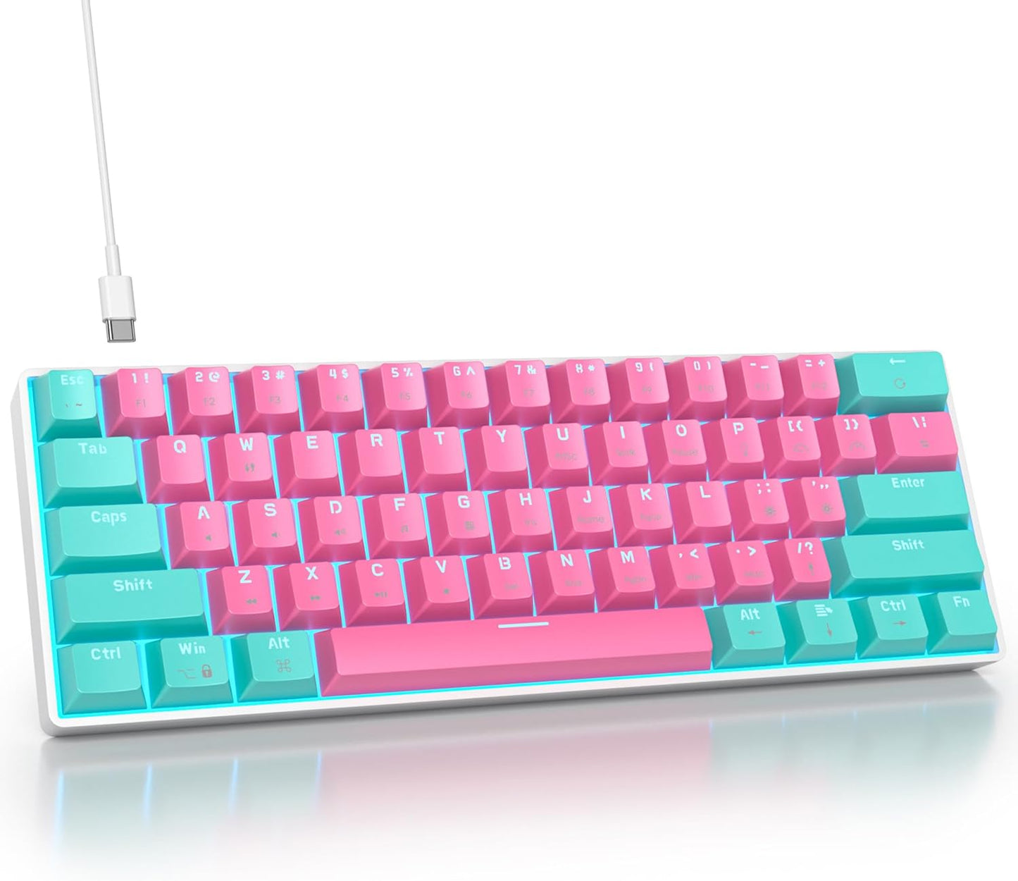 61-Key Mechanical Gaming Keyboard: Linear Red Switch, LED Backlit