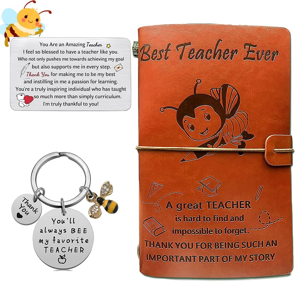 Teacher Appreciation Leather Journal - Inspiring Gift