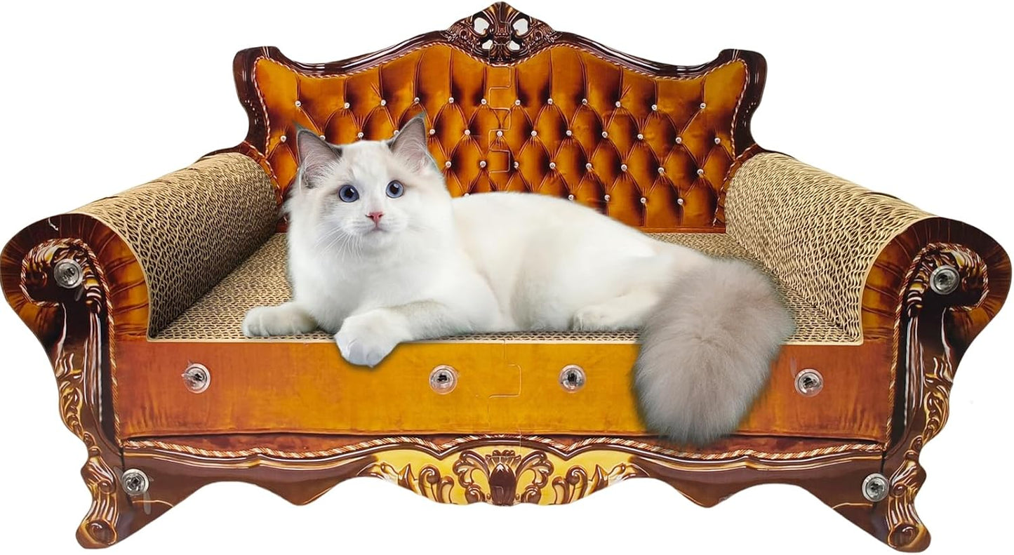 Luxury Cardboard Cat Scratcher Sofa Bed for Indoor Cats
