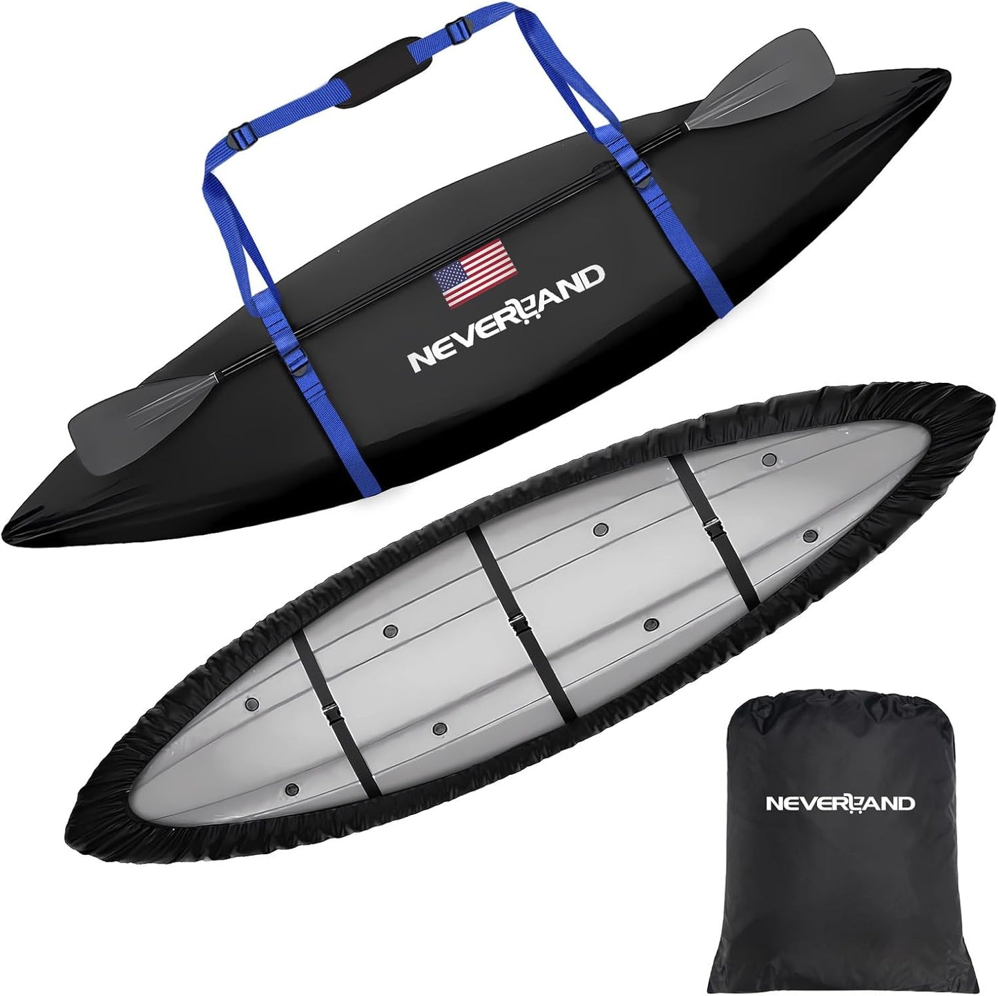 Waterproof Heavy Duty Kayak Cover for 10.8 to 12 Feet Kayaks
