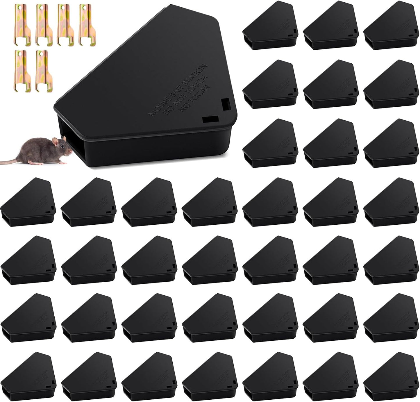 Qualirey 48 Pcs Mice Station for Safe Indoor & Outdoor Use