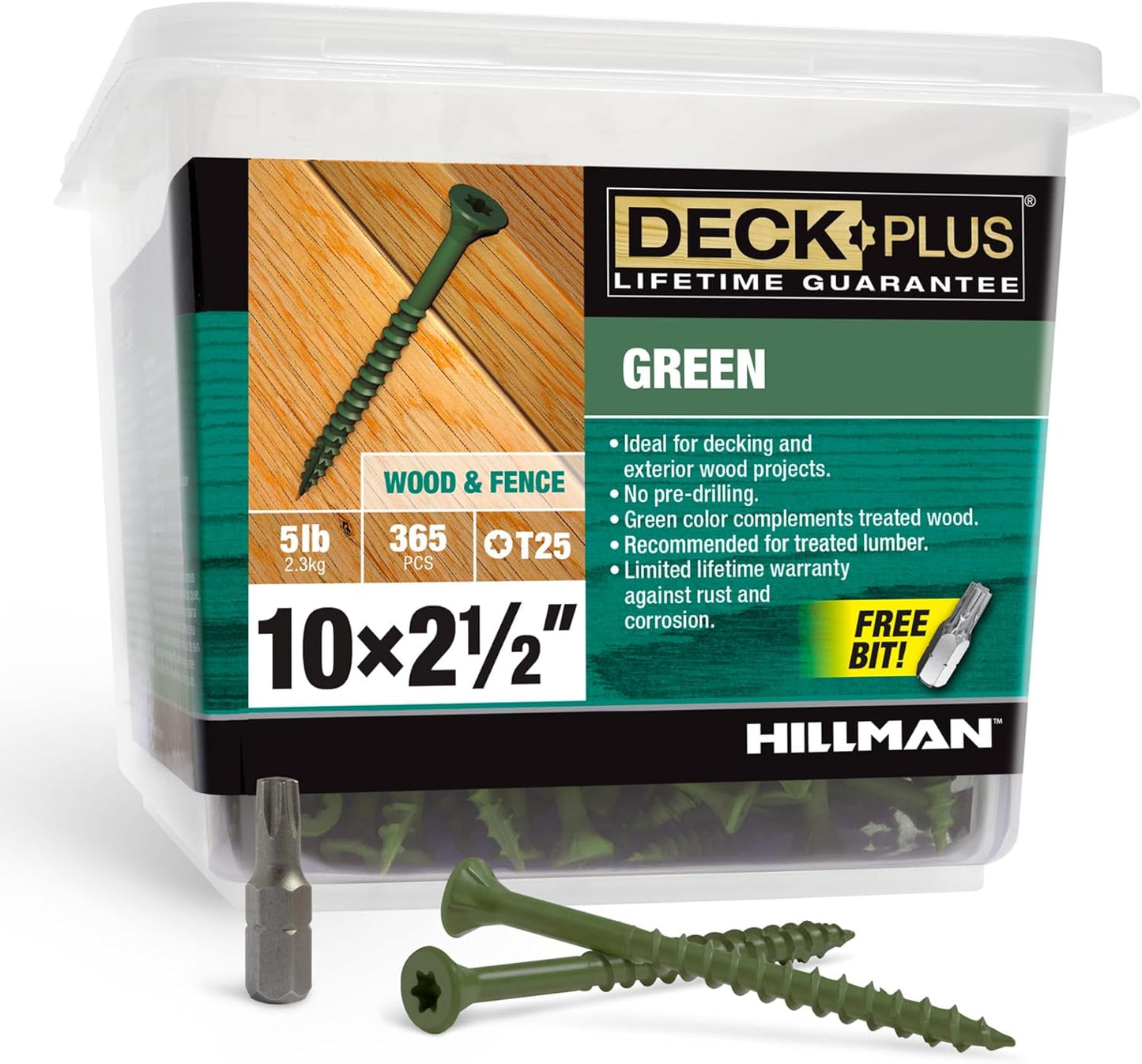 Deck Plus 2-1/2 Inch Epoxy Coated Exterior Wood Screws