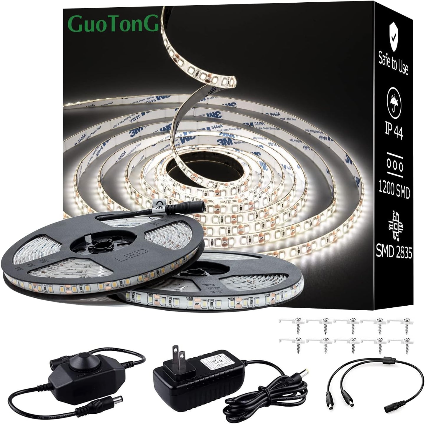 White LED Strip Lights for Indoor and Outdoor Use - 65.6ft