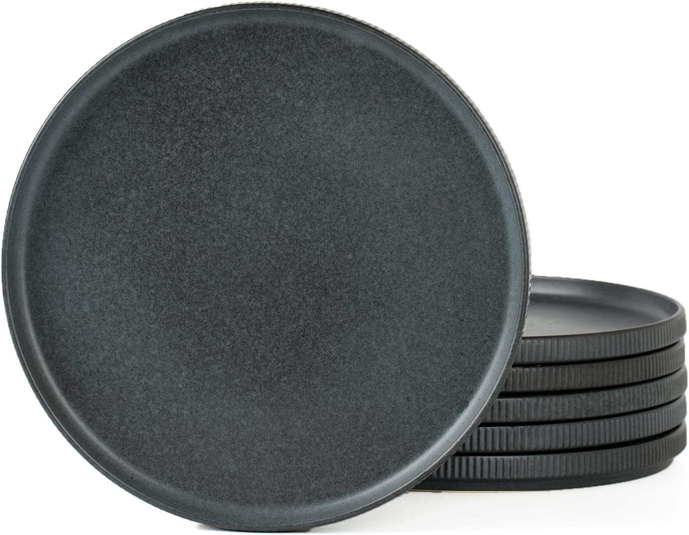 Famiware Star Salad Plates Set of 6, 8 Inch Stoneware Dinnerware