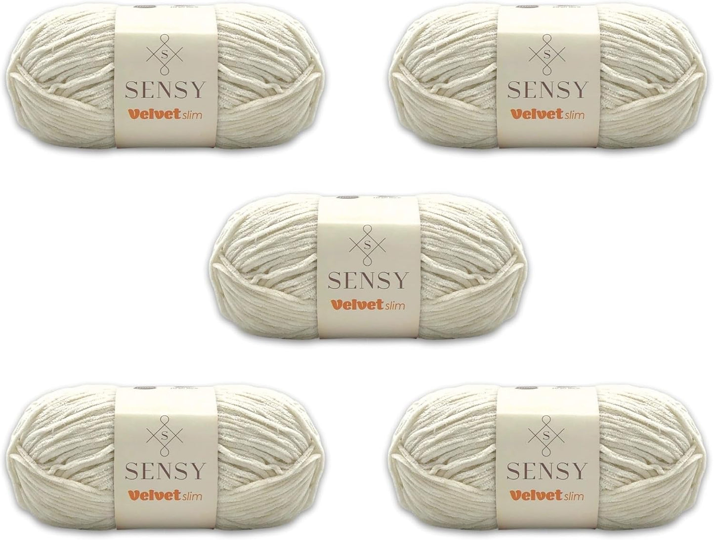 5 Skeins of Sensy Velvet Slim Yarn for Baby Blankets and Amigurumi