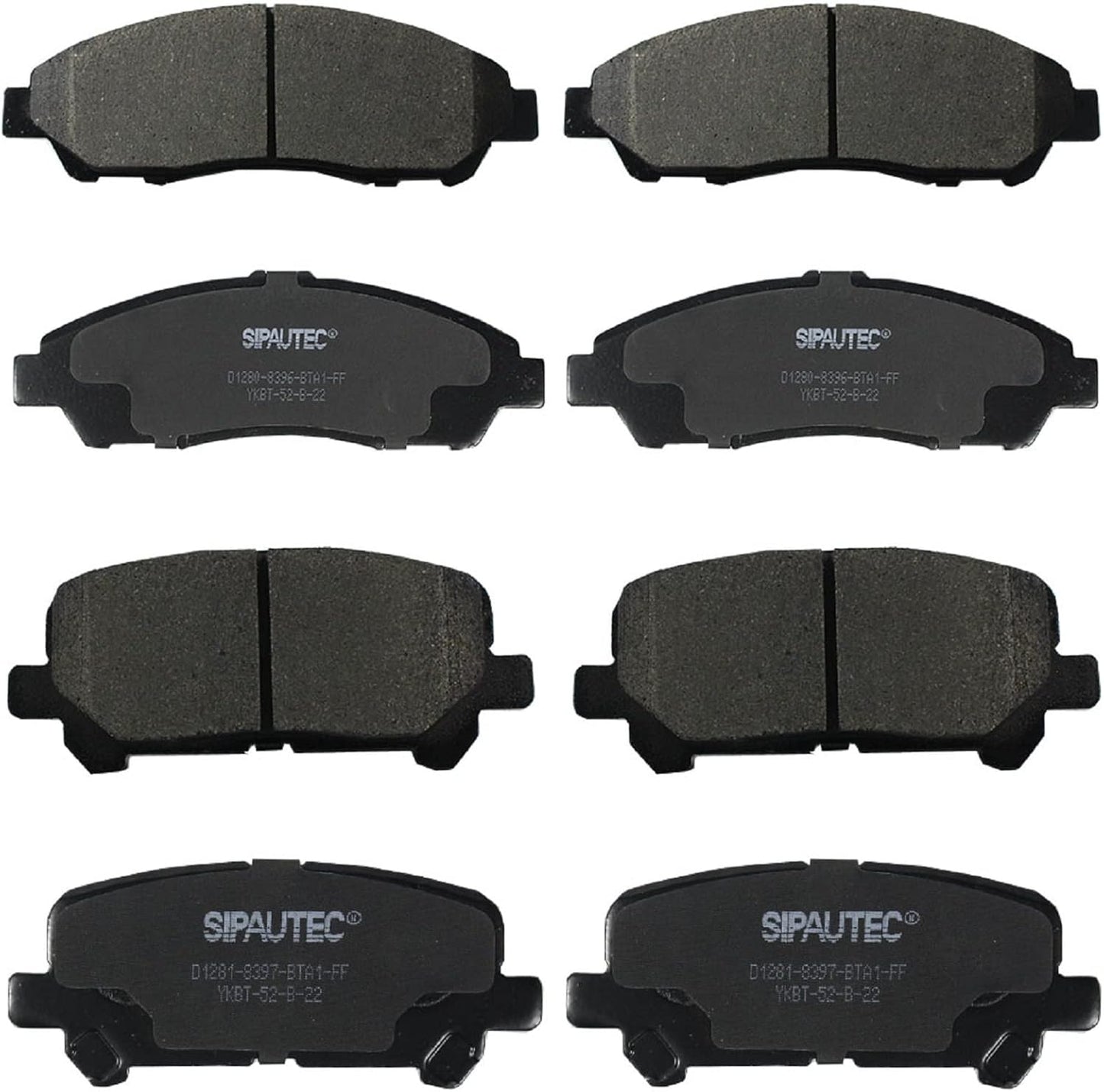 SIPAUTEC Front & Rear Ceramic Brake Pads for Honda & Acura