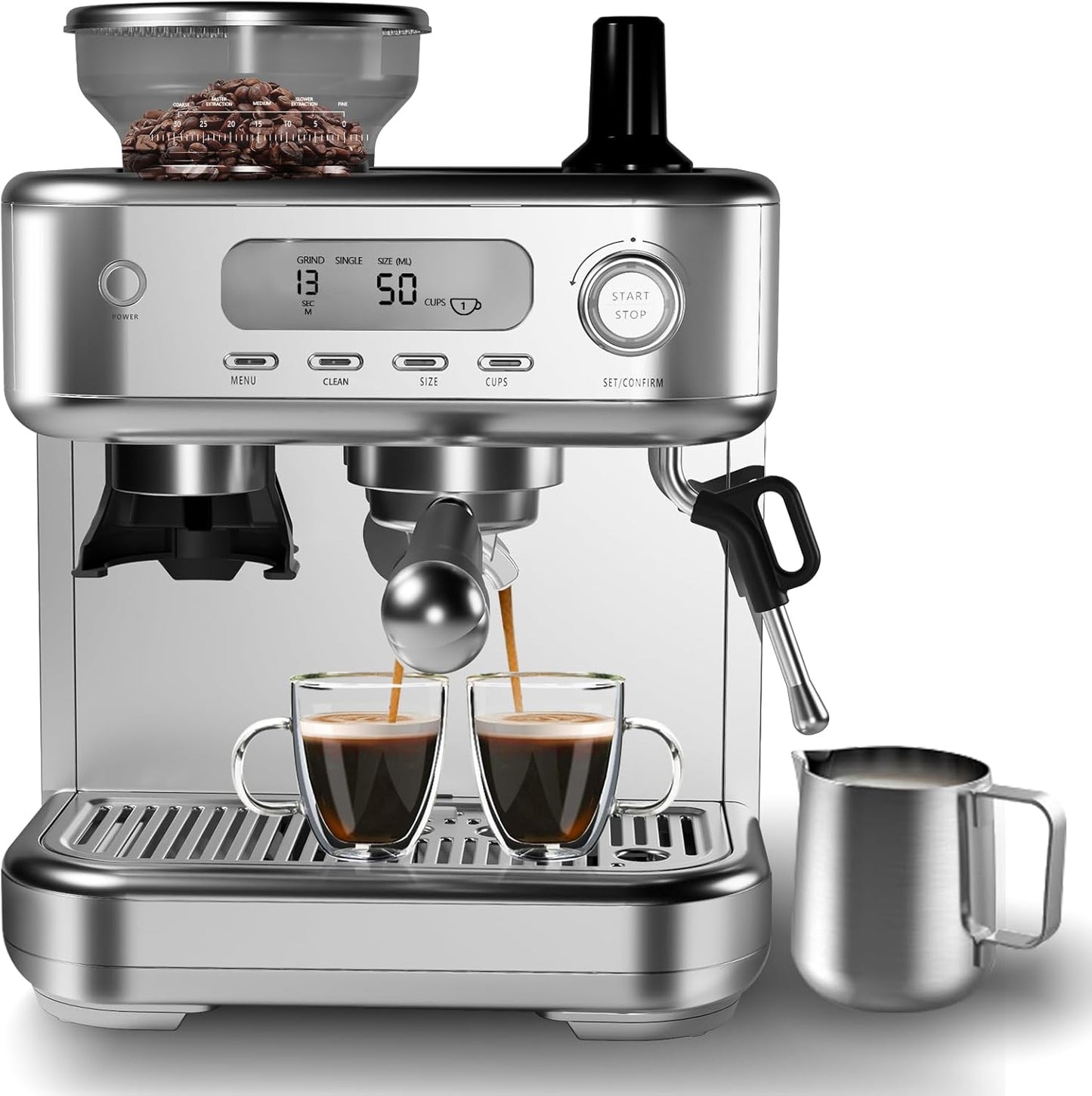 Professional Espresso Maker with Milk Frother - Home Barista Essential