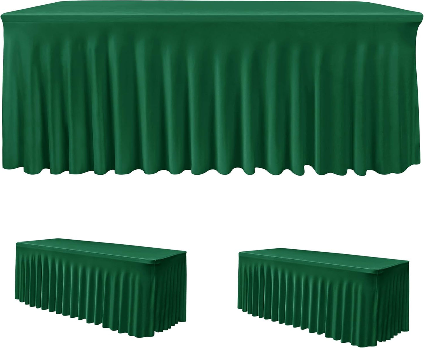 Hunter Green Spandex Tablecloths for 8ft Rectangle Tables