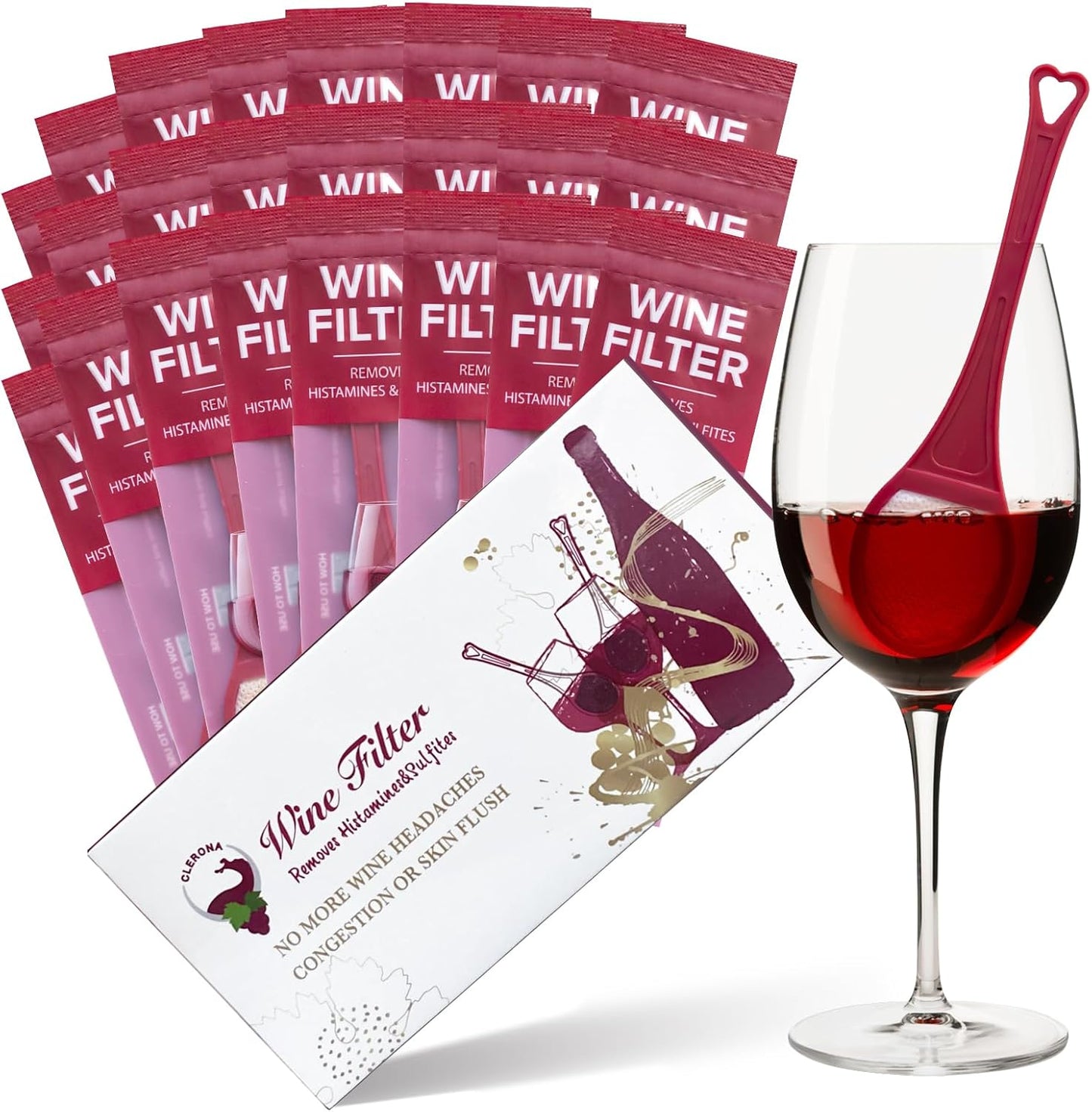 Clerona Wine Filters for Sulfite and Histamine Removal - 24 Pack