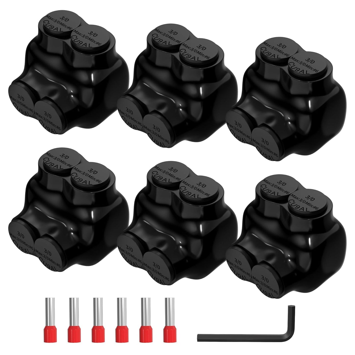 Joinfworld 2 Port Insulated Multi Tap Connector for 3/0-6 AWG