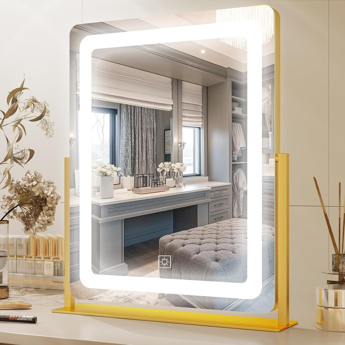 PRIMETEK Vanity Mirror with Lights for Perfect Makeup Experience