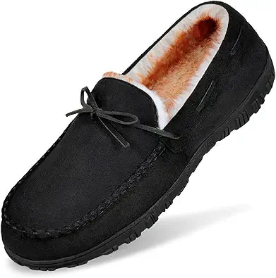 MIXIN Mens Slippers Moccasins with Cozy Memory Foam Comfort