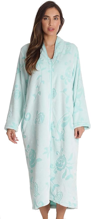Just Love Plush Zipper Lounger Solid Robe for Ultimate Comfort