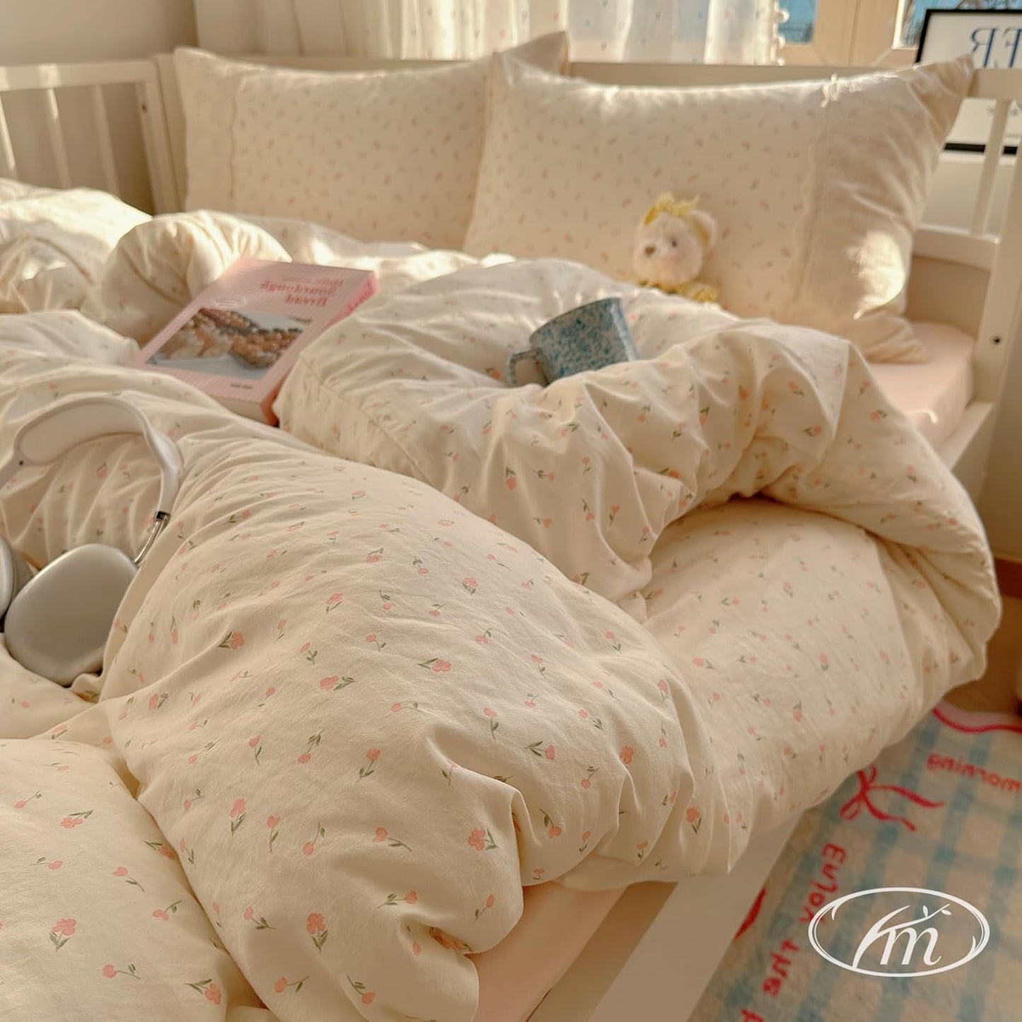 VM VOUGEMARKET Girl's Pink Flower Duvet Cover Twin Set Review