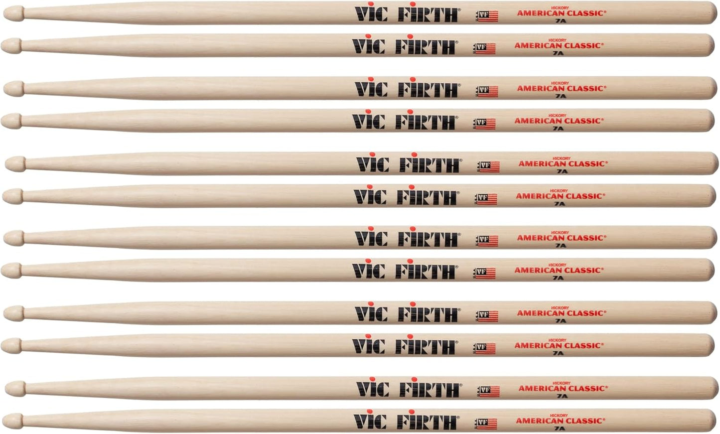Vic Firth 7A Wood Tip Drum Sticks Bundle for Musicians