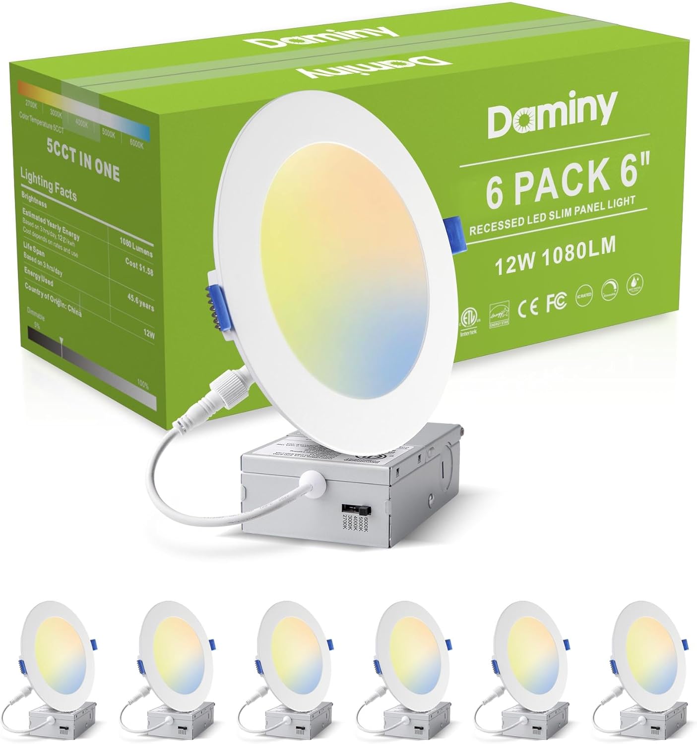 Ultra-Thin 6 Inch LED Recessed Lighting with Junction Box