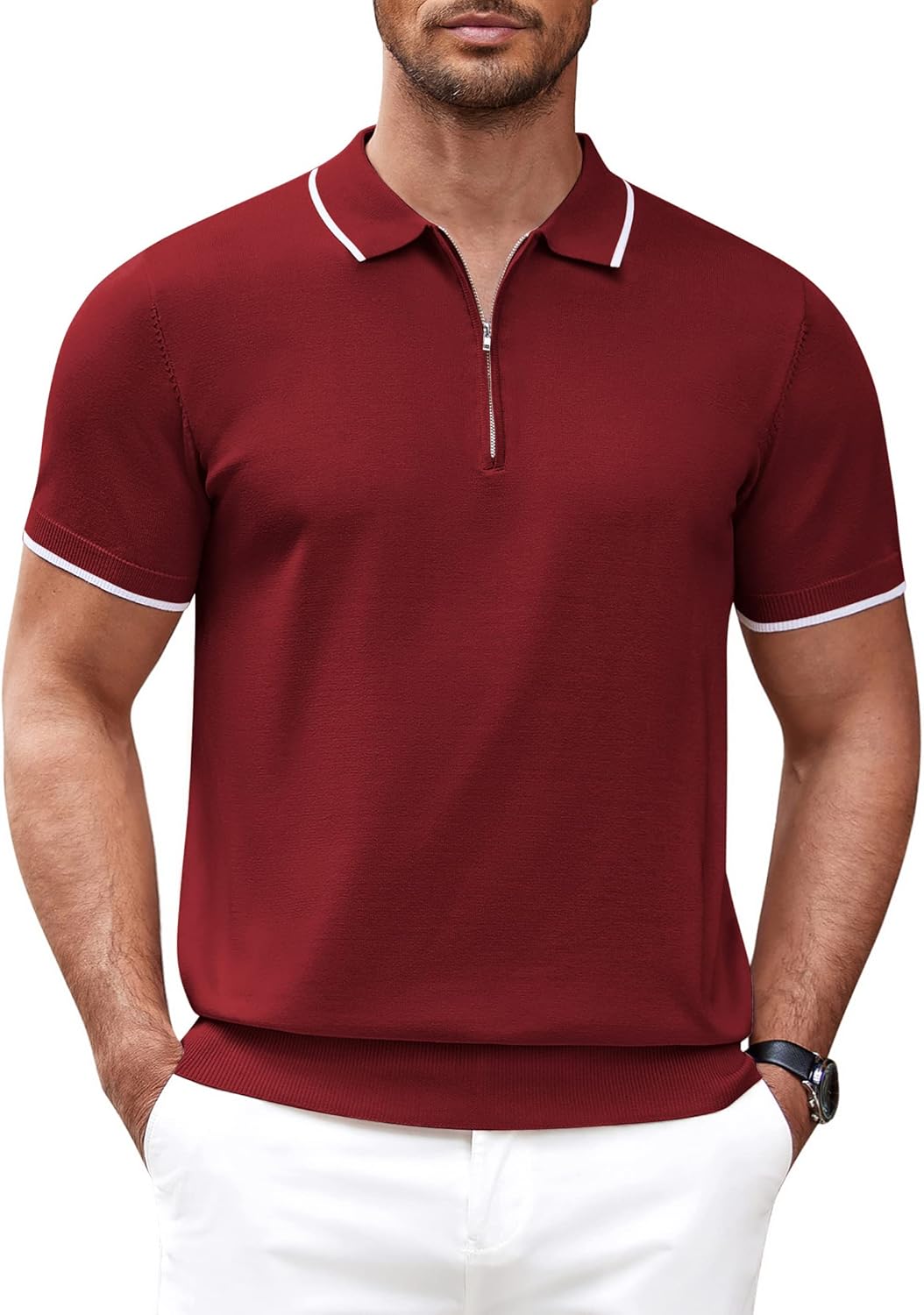 Stylish Men's Zipper Polo Shirt for Casual and Formal Wear