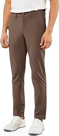 CRZ YOGA Men's Stretch Golf Pants - Slim Fit Waterproof Work Pant