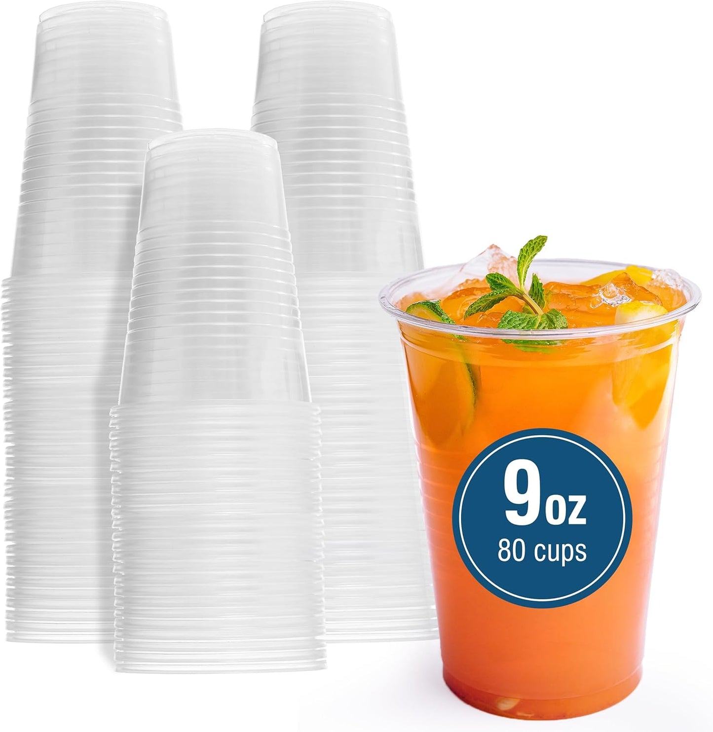 80 Clear 9 oz Disposable Cups - Perfect for Any Occasion!