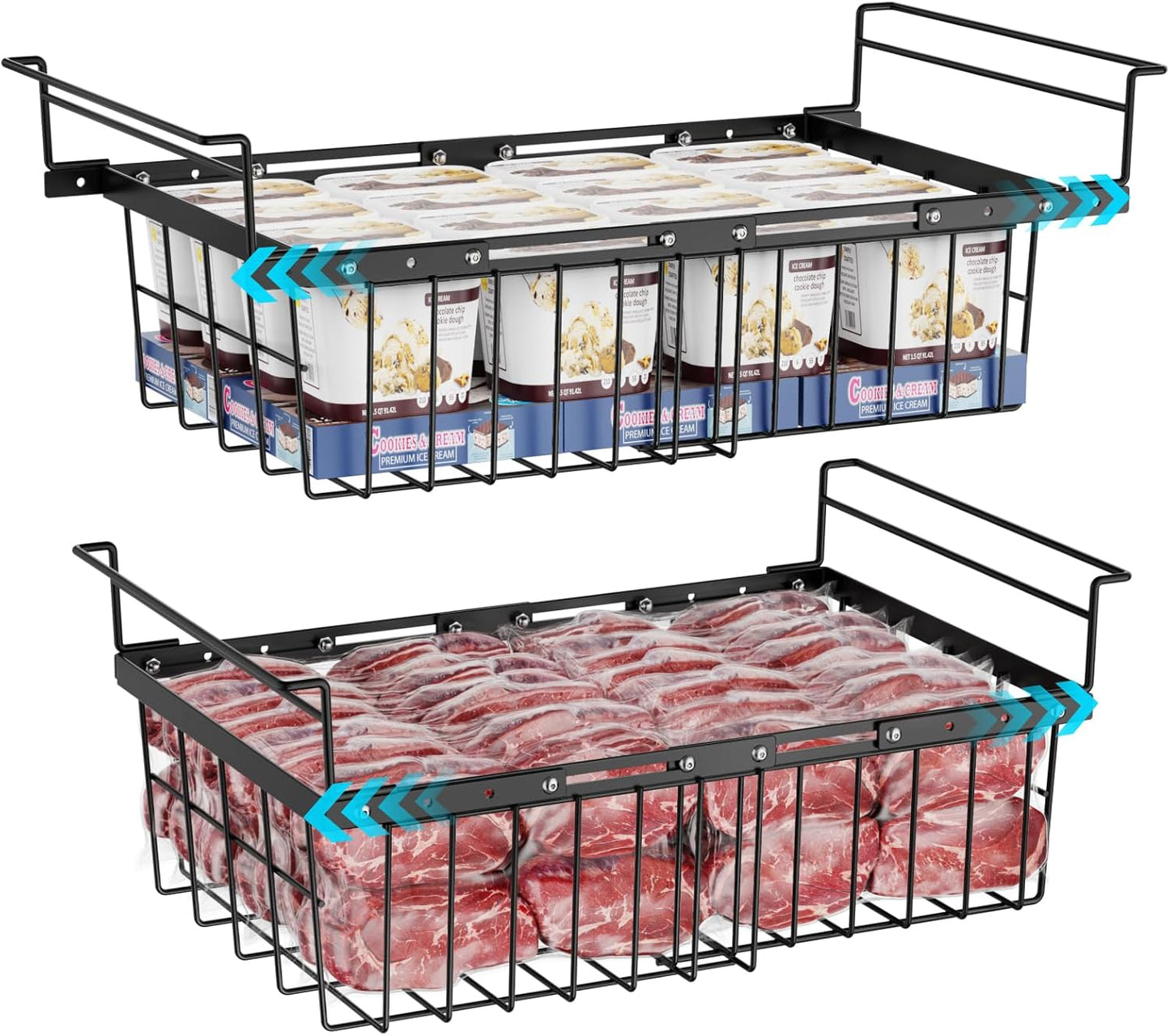 iSPECLE Large Chest Freezer Organizer Bins for Efficient Storage
