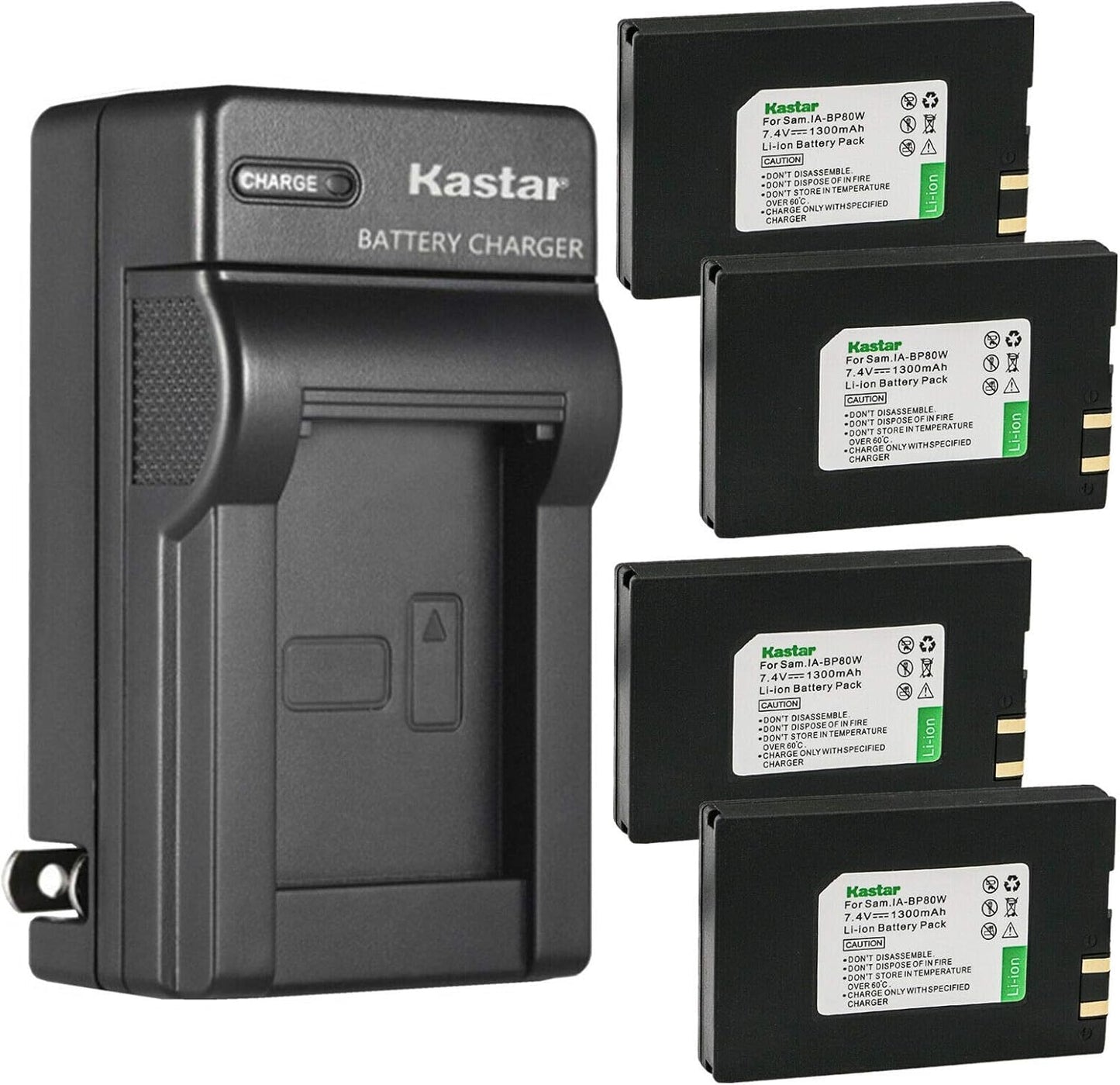 Kastar 4-Pack Battery and AC Wall Charger for Samsung Devices