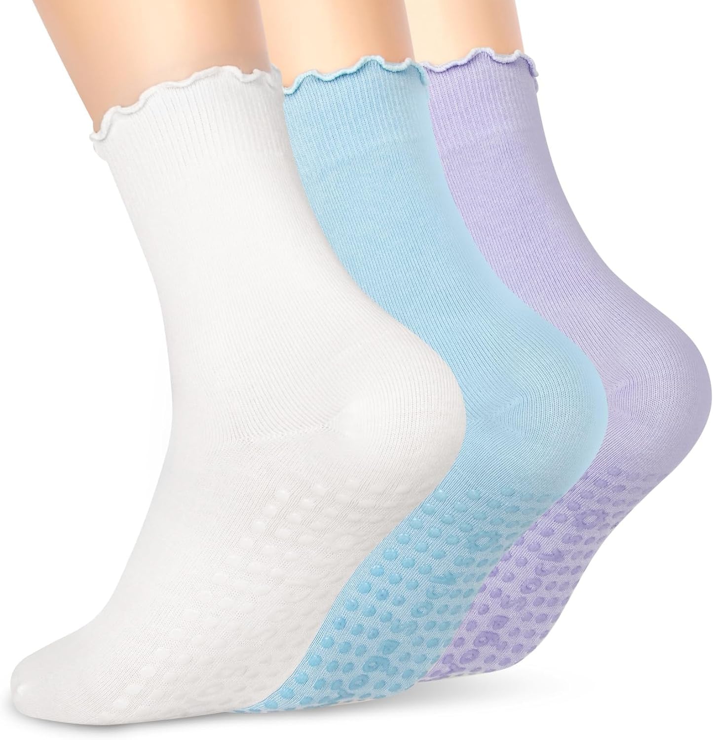 Non-slip Ruffle Pilates Socks 3 Pairs