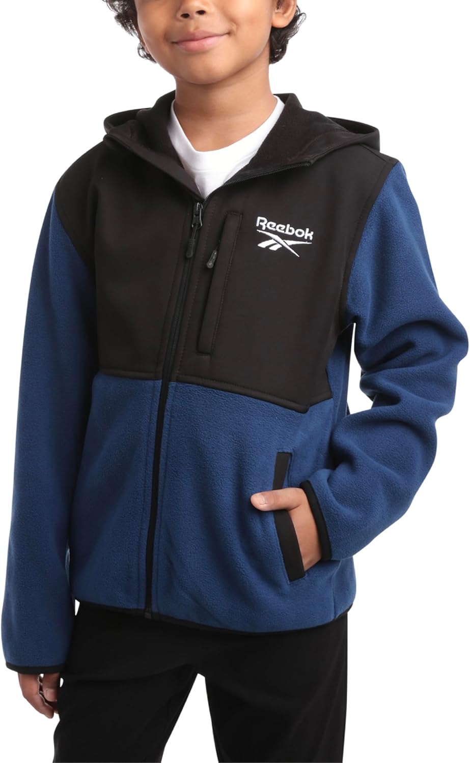 Reebok Boys' Warm Polar Fleece Zip Up Hoodie Jacket for Comfort