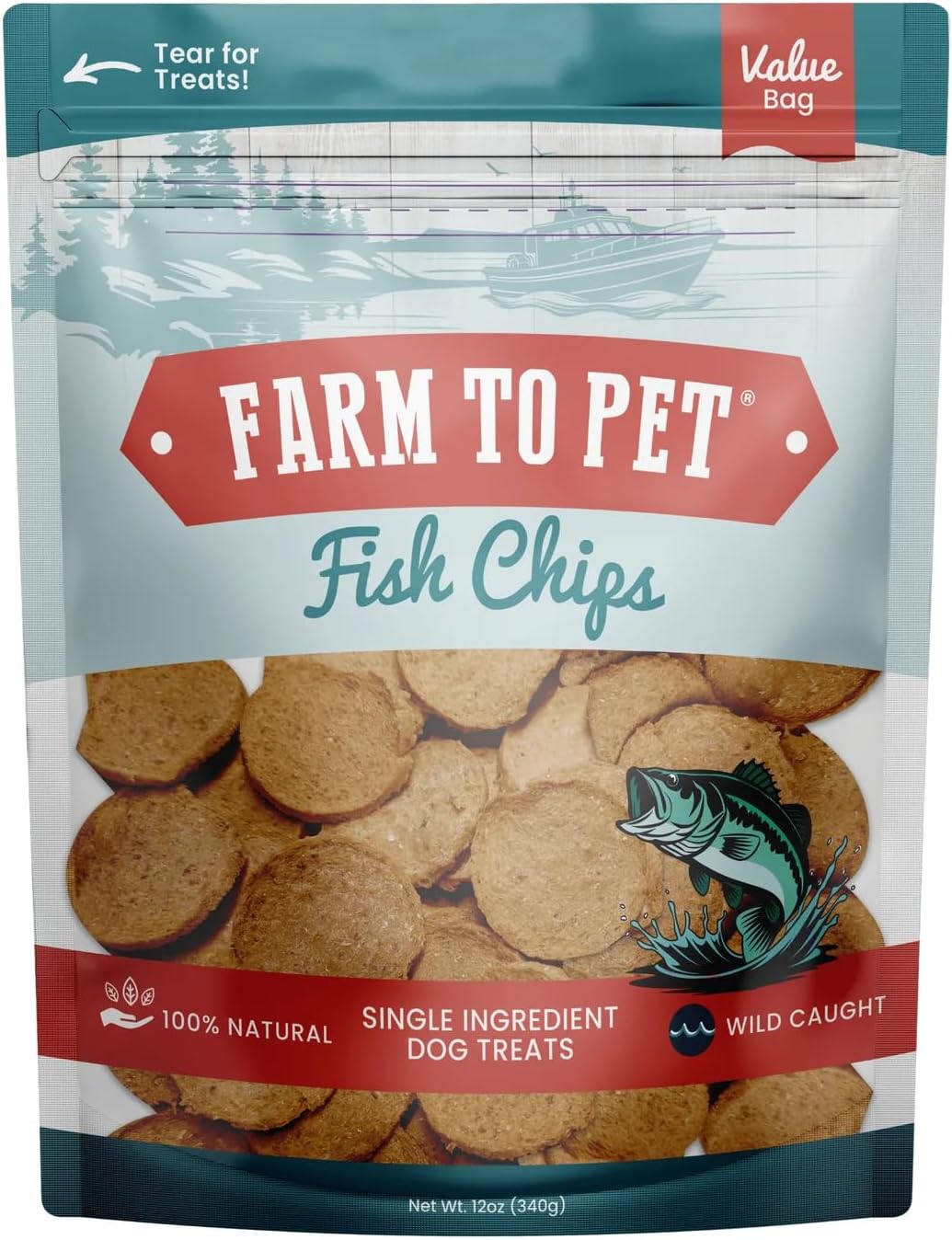 Farm To Pet Fish Chips - All Natural Dog Training Treats 12oz