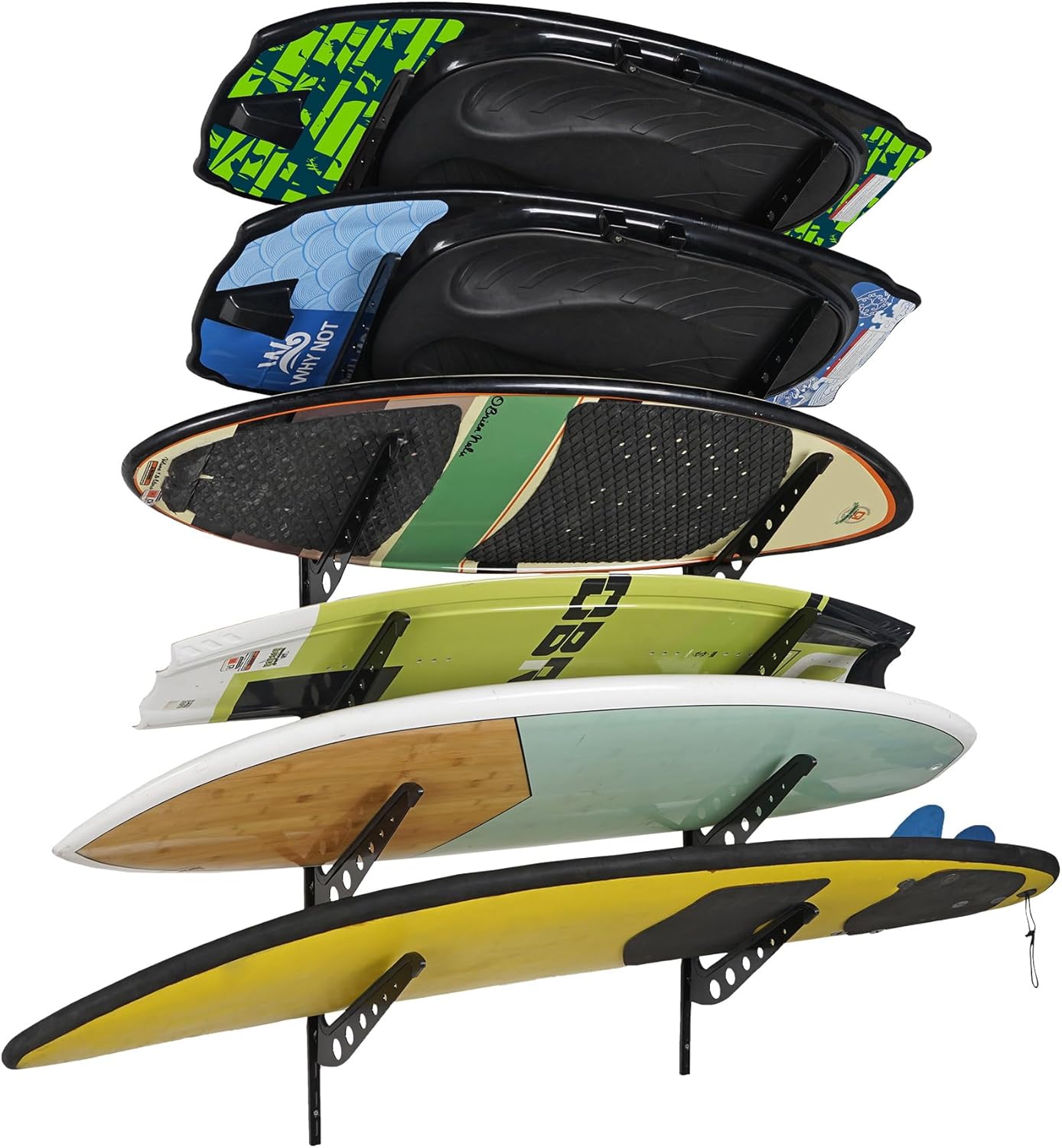 Multi Board Surf Rack Wall Mount for Surfboard and Wakeboard Storage