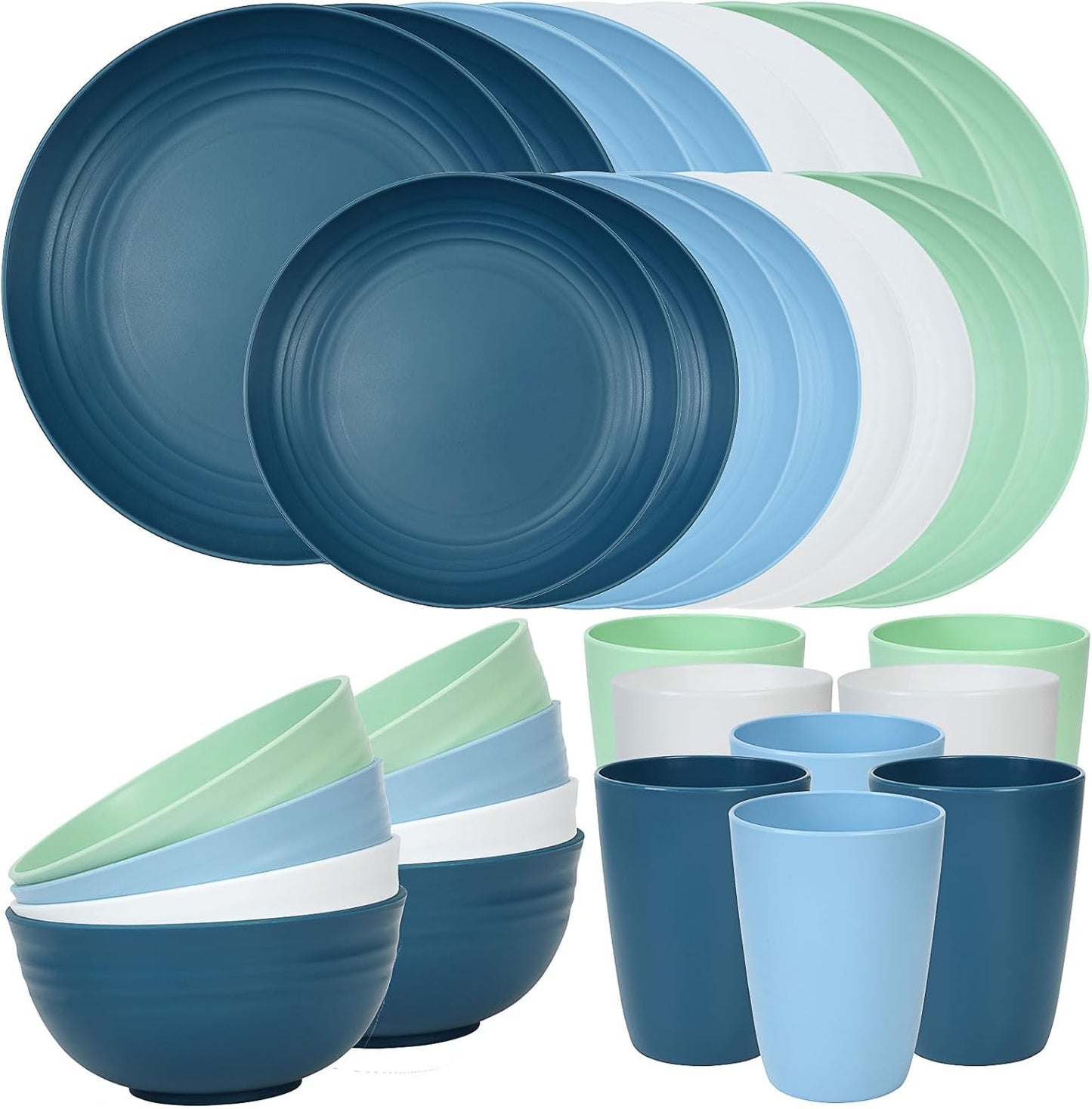 Unbreakable Dinnerware Set for 8 - Quatish 32 Piece Set