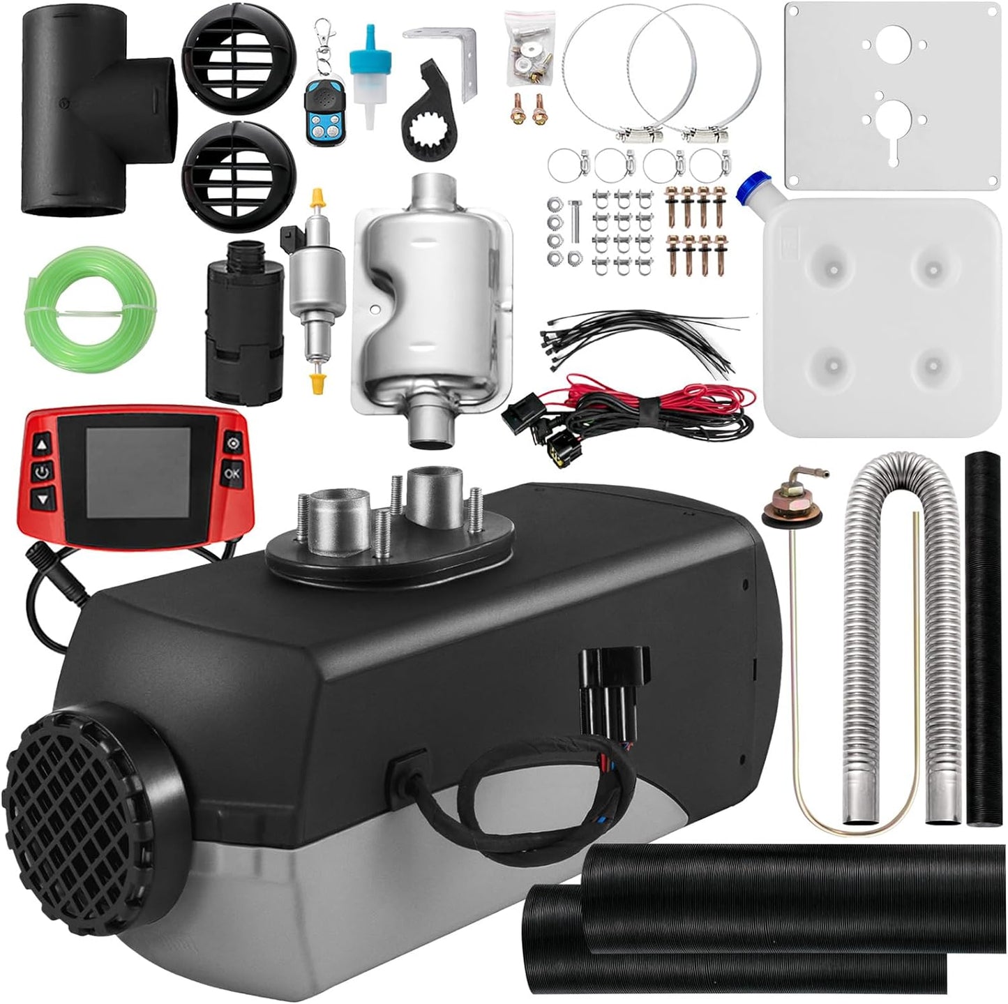 8KW Diesel Heater: Remote Control, LCD Monitor, 15L Tank