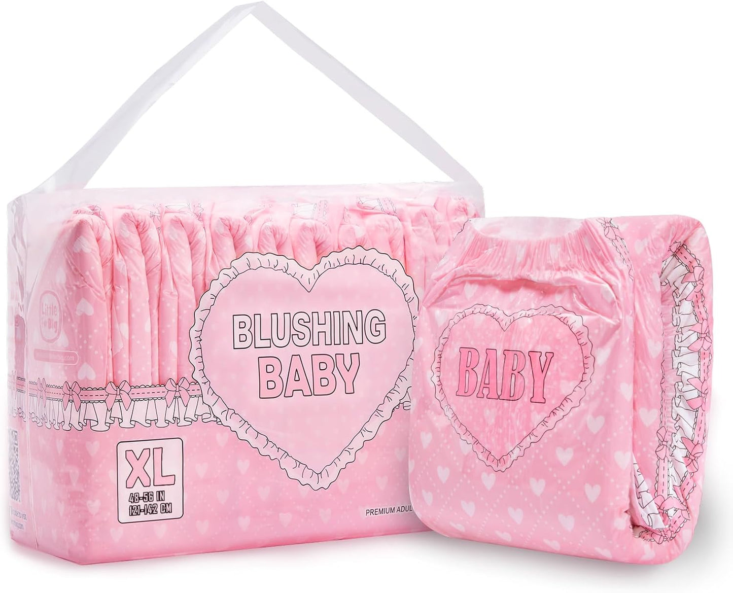 Littleforbig 10-Piece Blushing Baby Pink Adult Brief Diapers, XL