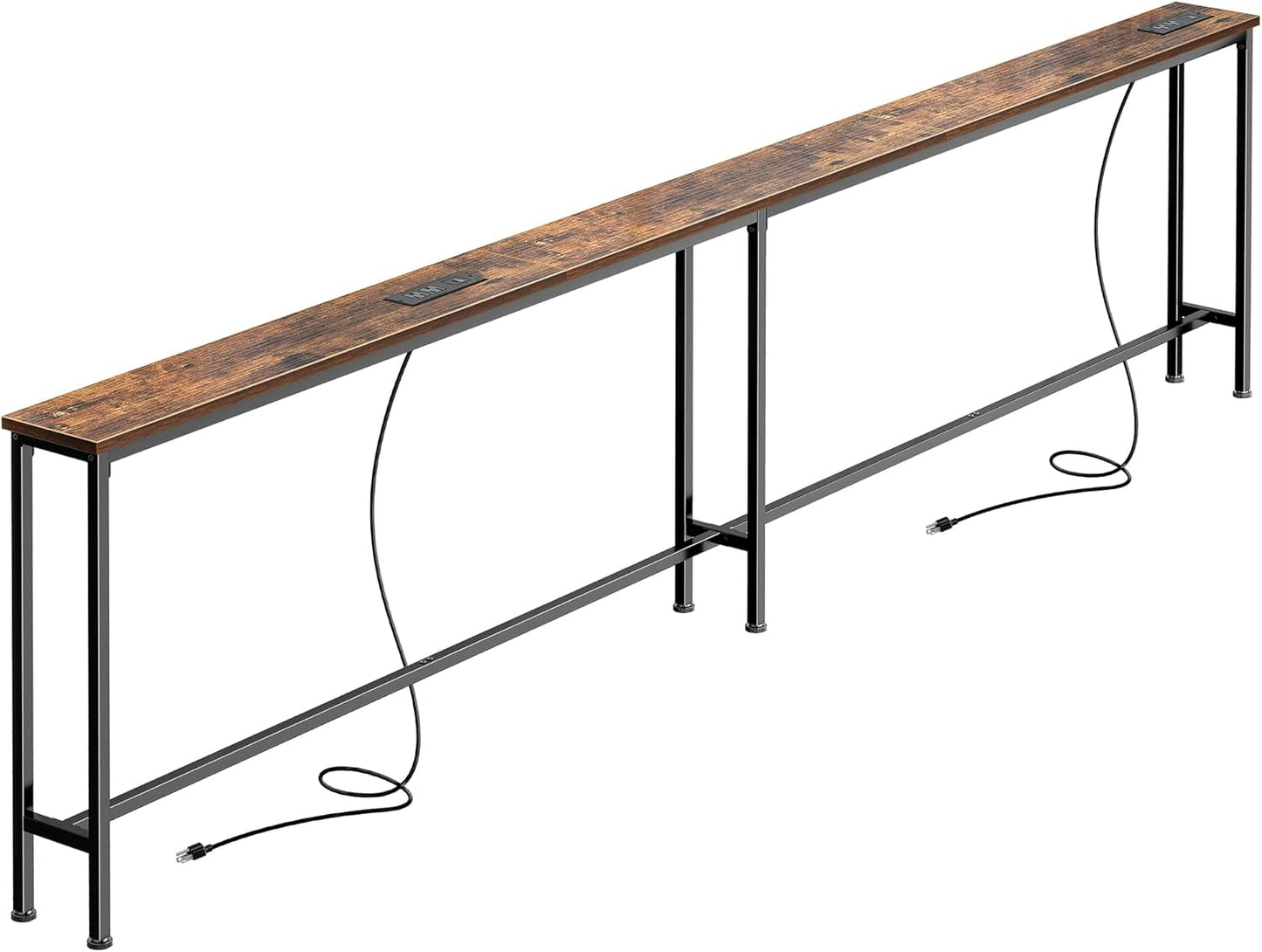 102 Inch Sofa Table with Power Outlets and USB-C Ports