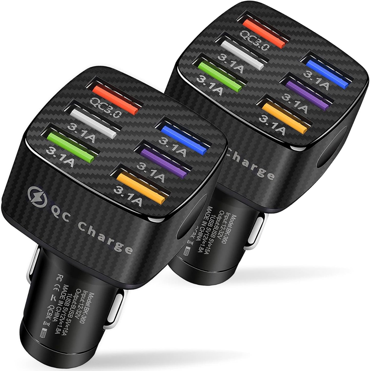 6-Port Fast Car Charger - Charge Multiple Devices Quickly!