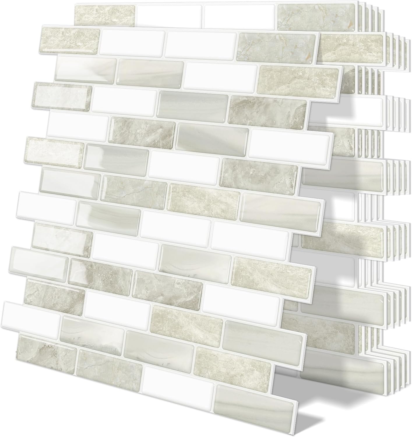 Thick Peel and Stick Backsplash Tile for Kitchen & Bathroom