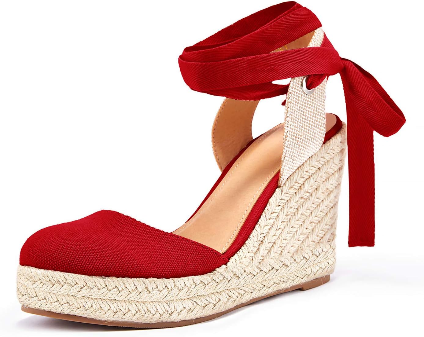 FISACE Womens Summer Espadrille Heel Platform Wedge Sandals