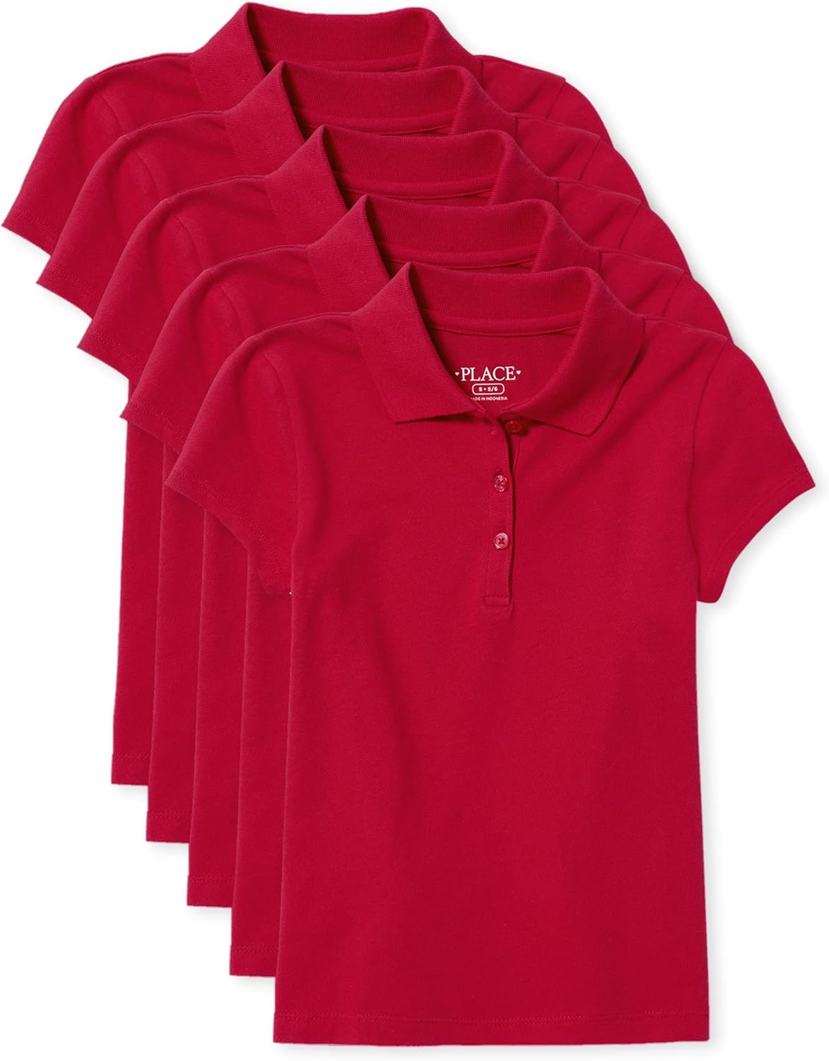 Girls' Uniform Pique Polo with Ruffle Trim for Stylish Comfort
