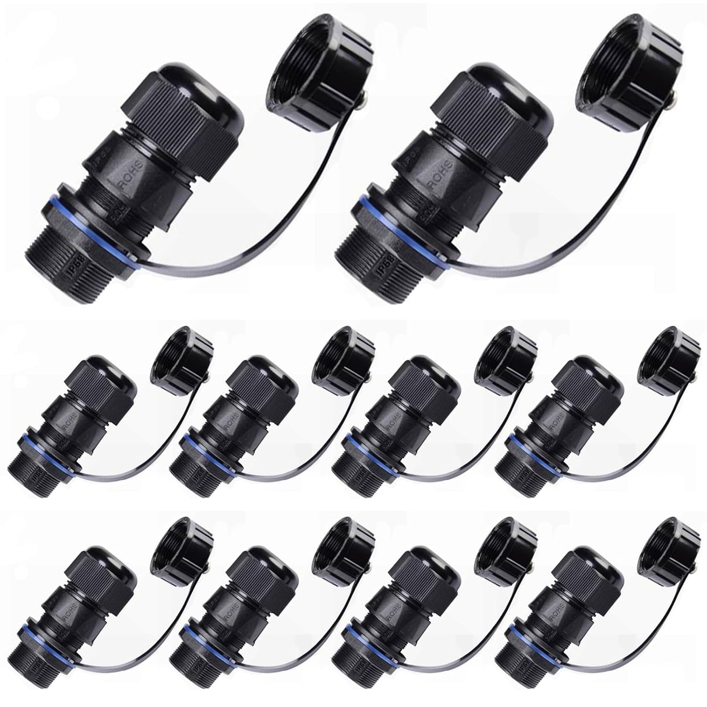 10PCS Waterproof RJ45 Connector for Outdoor Ethernet LAN Cables