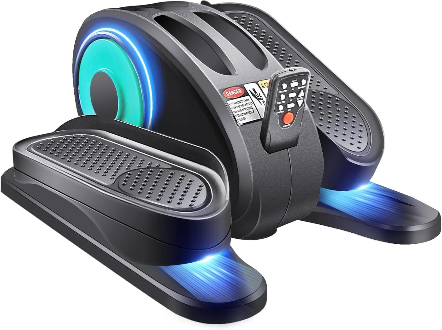 Compact Electric Leg Exerciser for Seniors - Remote Control, LCD Display, Portable Elliptical