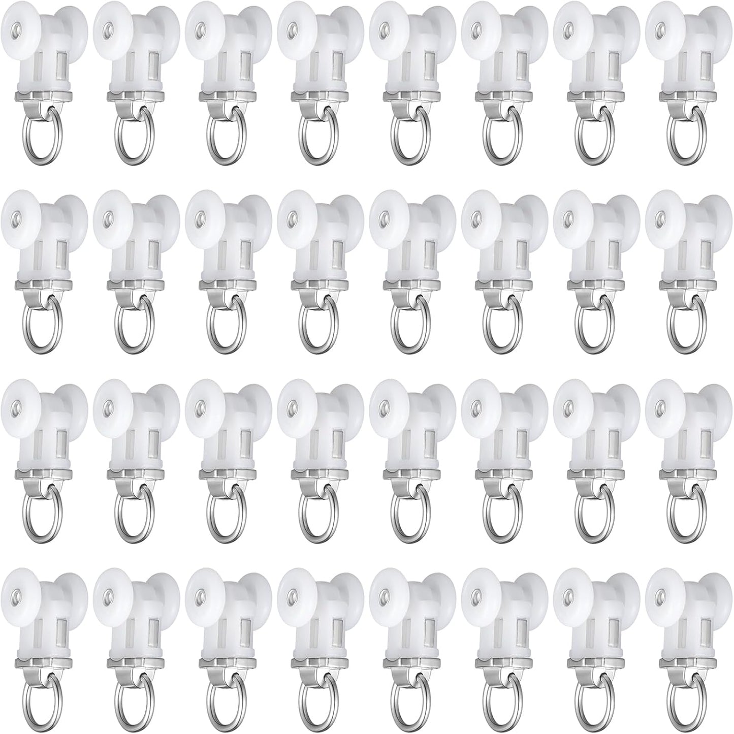 Barydat 30 Pcs Dual Wheel Roller Hooks - Smoothly Glide Your Curtains!
