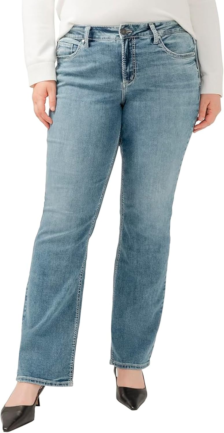 Plus Size Suki Mid Rise Slim Bootcut Jeans for Women
