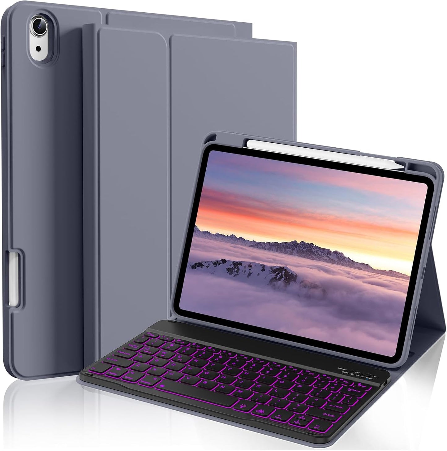 Kenke iPad 11/10th Gen Case with Detachable Keyboard & Pencil Holder